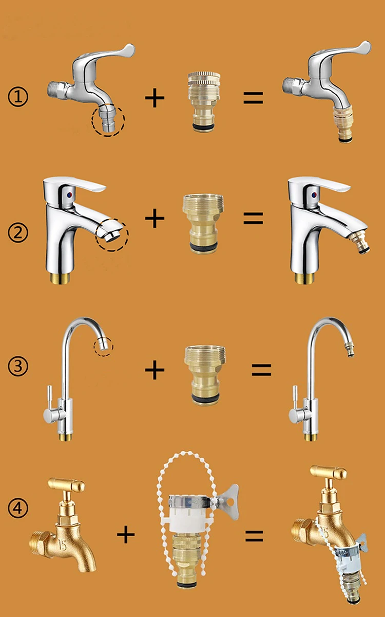 Premium brass 3-in-1 faucet adaptor with universal design for connecting a variety of taps, hoses, and water sources