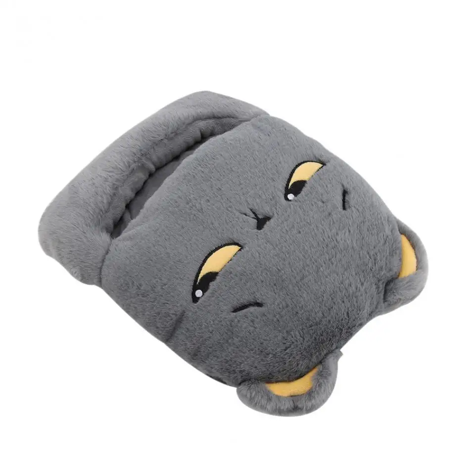 Cozy USB heated foot warmer slippers in a soft, fluffy gray design to keep your toes warm during New Zealand winters