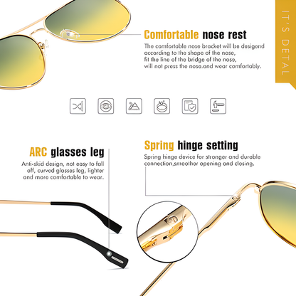 Photochromic Pilot Sunglasses with Polarized Lenses for Outdoor Activities in New Zealand