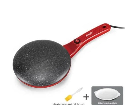 Breakfast Crepe Maker Spherical Non-Stick Baking Pan with one-stick flipping mechanism for easy, mess-free crepe preparation