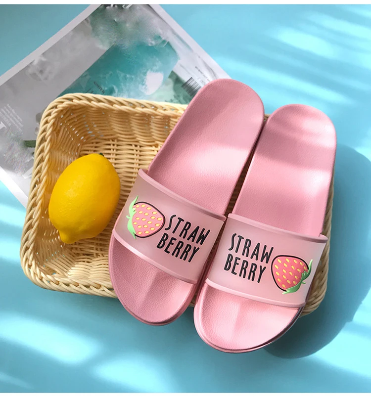 Colorful and playful fruit-patterned slippers for women, designed for comfort and style during the New Zealand summer.