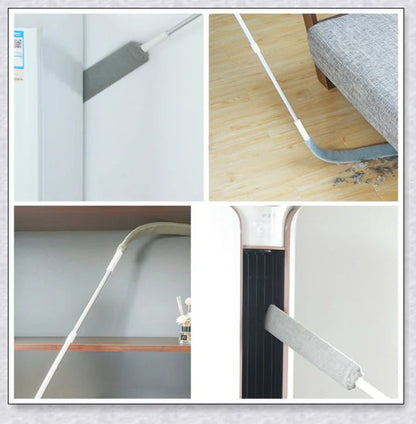 Versatile microfibre duster with extendable aluminium handle for easy cleaning of hard-to-reach areas