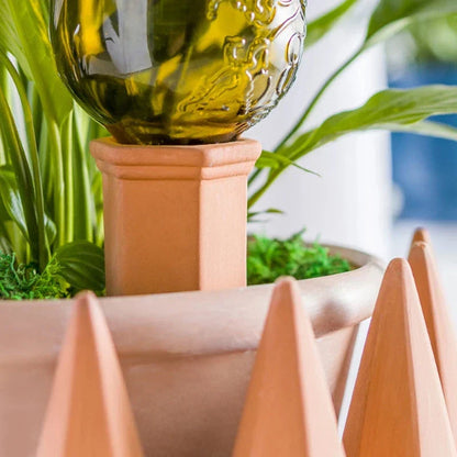 Terracotta plant watering spikes for effortless hydration and lush, thriving indoor and outdoor plants