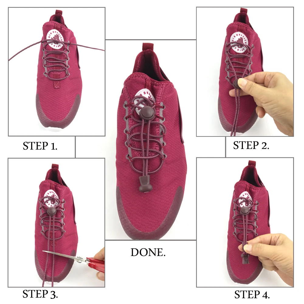 Stretch Elastic Locking Shoe Laces in a variety of colors, perfect for Kiwi runners and active lifestyles.