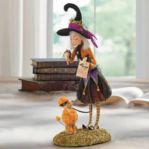 Enchanting Witch Figurine, a captivating tabletop decoration for Kiwi Halloween celebrations