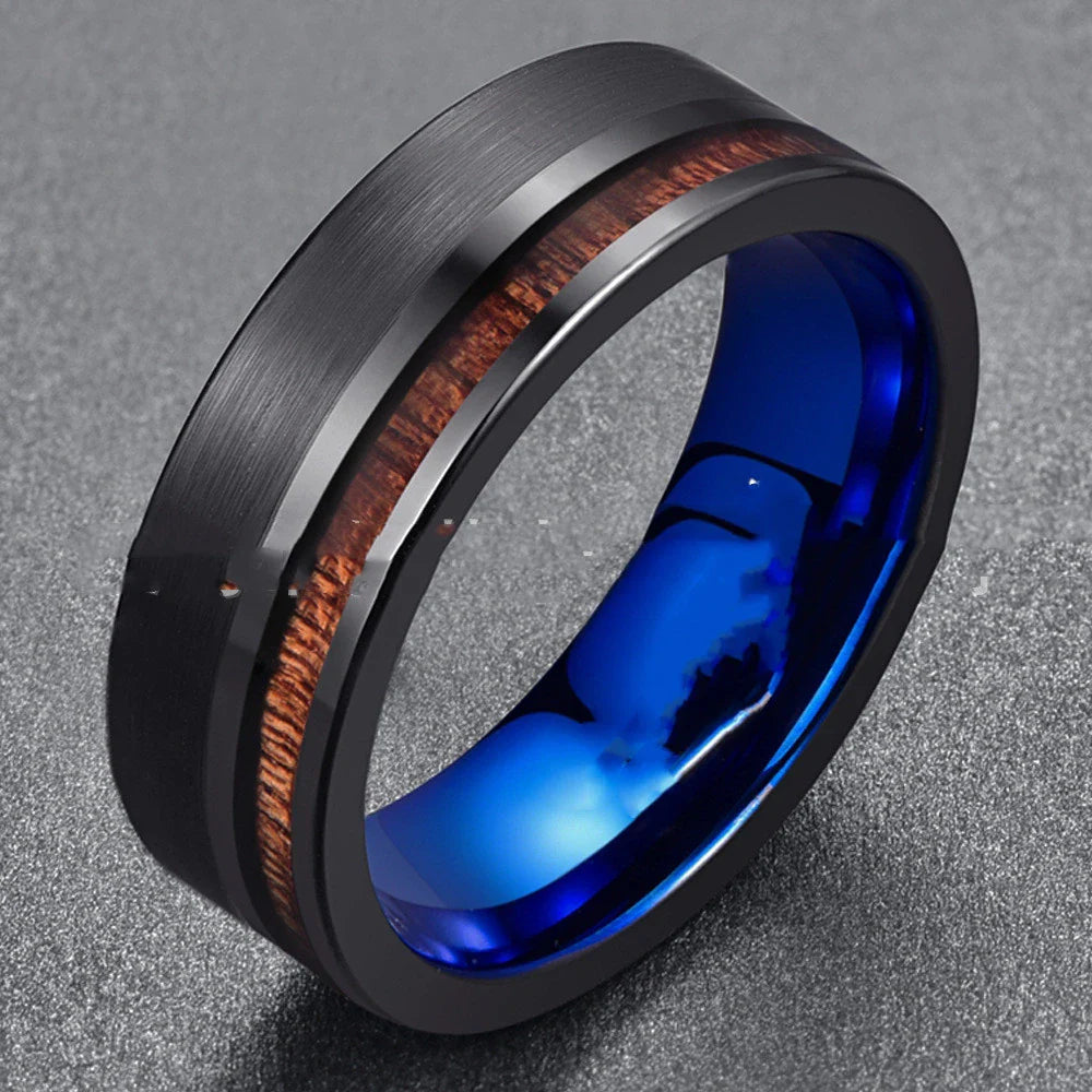 Stylish frosted tungsten steel ring with a sleek, modern design for the discerning Kiwi gentleman