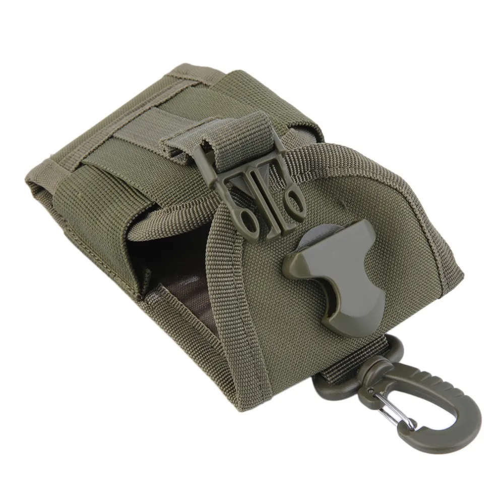 Tactical Mobile Phone Pouch made of durable Oxford fabric with secure zippered closure and versatile clip-on design for outdoor activities and everyday use