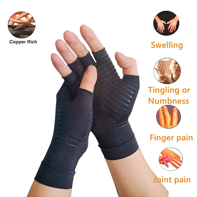 Shopfluxpro NZ Cosy Copper Compression Gloves for Arthritis Pain Relief