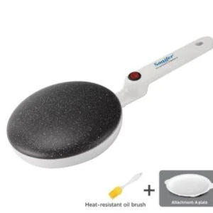 Breakfast Crepe Maker Spherical Non-Stick Baking Pan with one-stick flipping mechanism for easy, mess-free crepe preparation