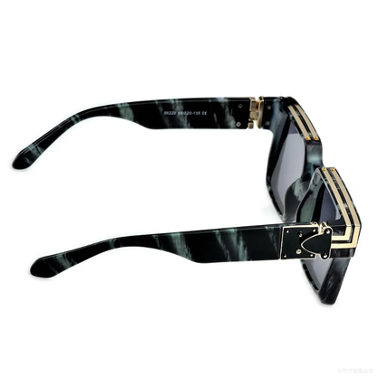 Symmetry™ UV400 Unisex Square Luxury Sunglasses in various colors, including gold, black, and leopard print.