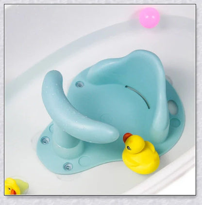 Deluxe Baby Bath Seat with anti-slip suction cups and supportive back and leg rest for a comfortable and secure bathing experience