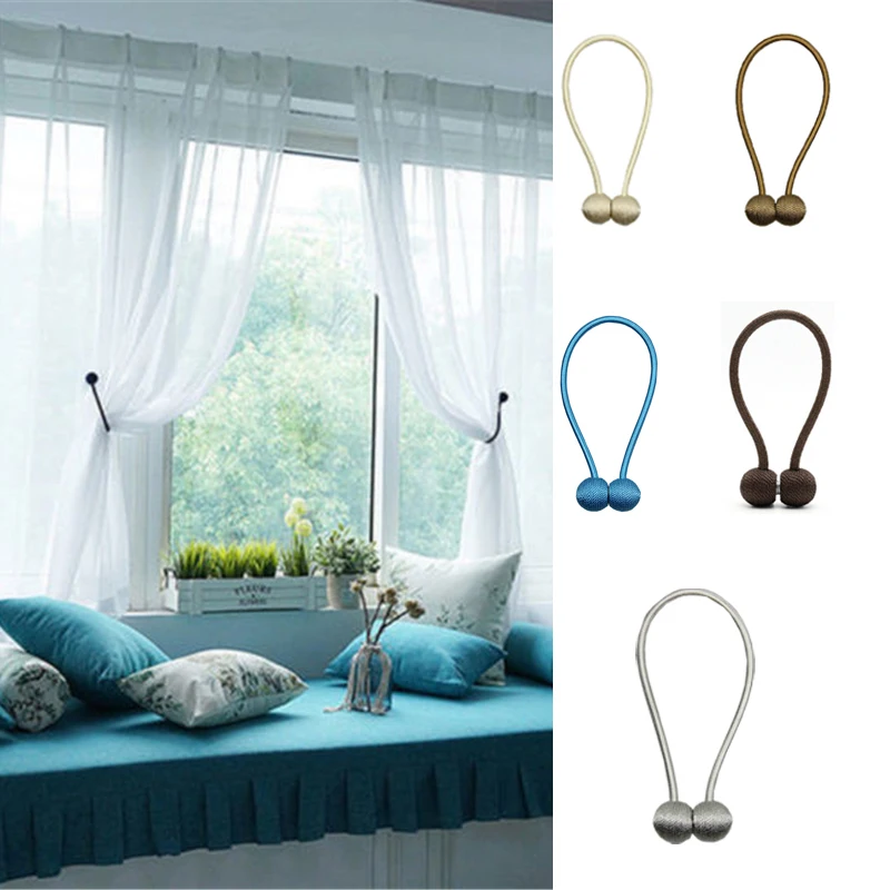 Magnetic curtain tie-backs in various NZ-inspired colours for easy window customisation