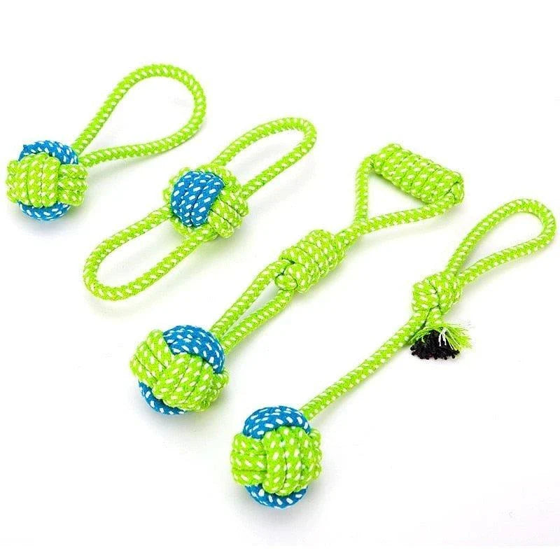 Eco-friendly cotton rope toy for Kiwi pets, available in green and orange colors