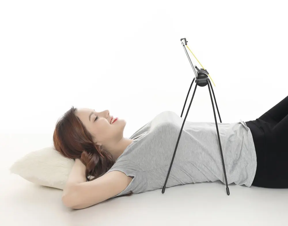 Adjustable 'Spider' Tablet Stand with flexible legs, holding a tablet in an optimal viewing position