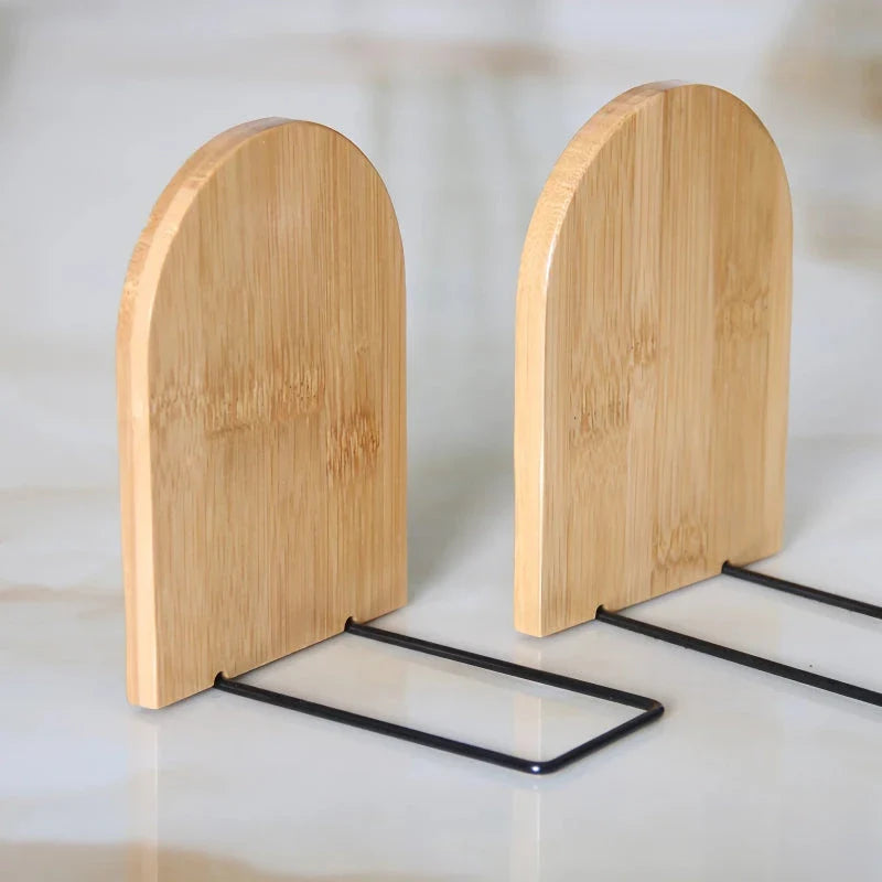 Natural Bamboo Desktop Organiser and Bookend - Stylish and Functional Desk Accessory for Kiwi Workspaces