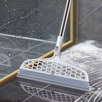 Versatile 3-in-1 Silicone Cleaning Broom for Floors, Windows, and More - Effective Cleaning Tool with Long Handle and 180-Degree Rotation