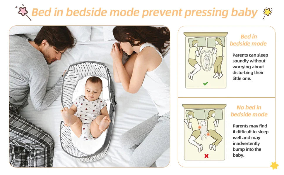 Portable Baby Bed with Mosquito Net and Sun Canopy for Safe and Comfortable Travel with Kiwi Families