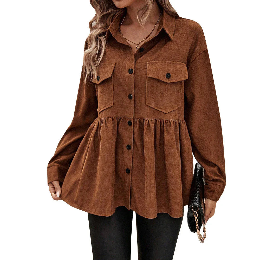 Comfy Commute Cardigan Top in Brown - Premium Polyester Long Sleeve Cardigan for Everyday New Zealand Wear