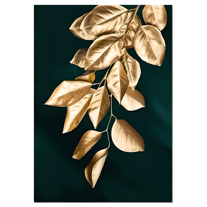 Captivating abstract canvas with golden leaves, perfect for adding nature-inspired elegance to your home decor