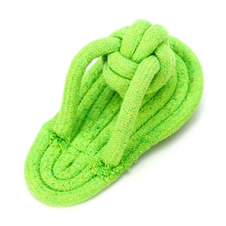 Eco-friendly cotton rope toy for Kiwi pets, available in green and orange colors