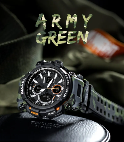 SMAEL Lagoon Edition Waterproof Shockproof Tactical Watch with Camouflage Design