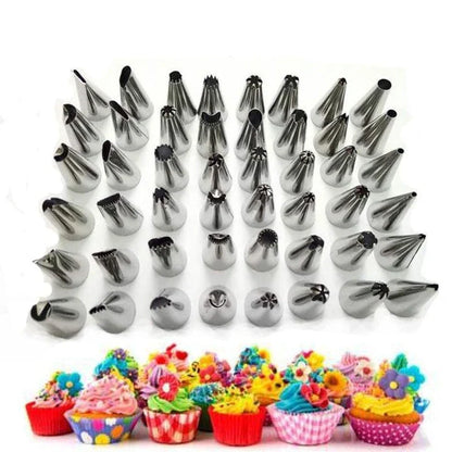 Premium stainless steel cake decorating tips set with 48 versatile pieces for creating professional-quality designs