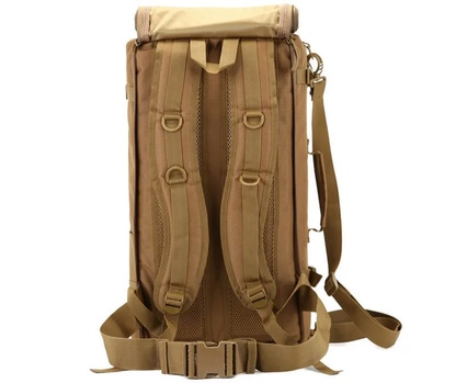 Tactical Waterproof Backpack in various Kiwi-inspired colours, featuring a durable 50L or 60L capacity for outdoor adventures.