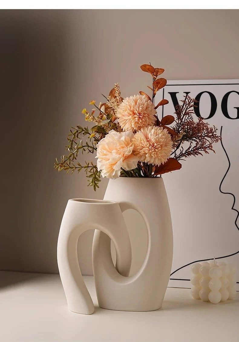 Shopfluxpro NZ Stylish Ceramic Vase: Elevate Your Living Space with Modern Art