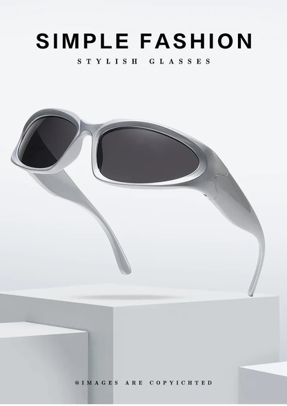 Stylish mirror sunglasses with a futuristic design, providing 100% UV protection and anti-reflective coating for Kiwis