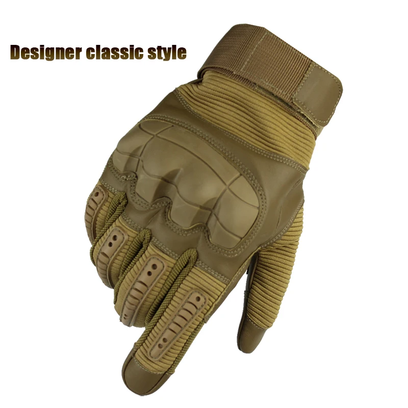Touch Screen Military Full Finger Gloves with carbon fiber shell, breathable mesh, and shock-absorbing foam for Kiwi tech enthusiasts