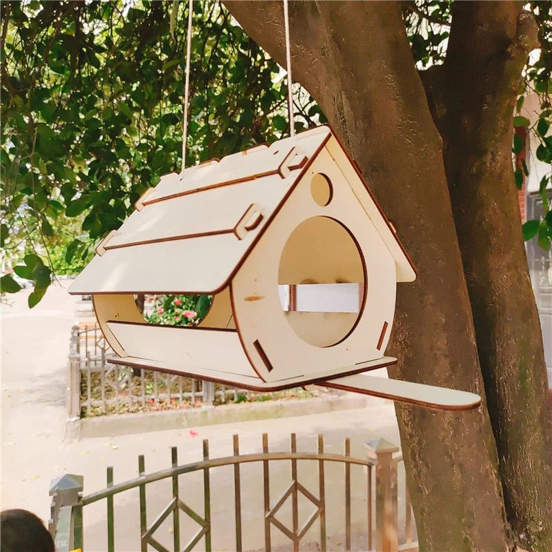 Eco-Friendly Wooden Bird Feeder with Simple DIY Assembly for Kiwi Homes