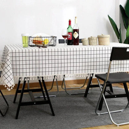 A stylish Nordic-inspired cotton tablecloth in various sizes, suitable for Kiwi homes and dining experiences.