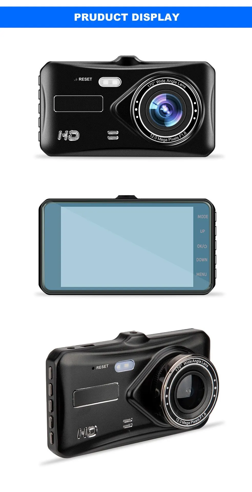 Smart Full HD Front & Rear Dash Cam Car DVR with dual lens, wide-angle 6G lens, and advanced features for enhanced driving safety and documentation