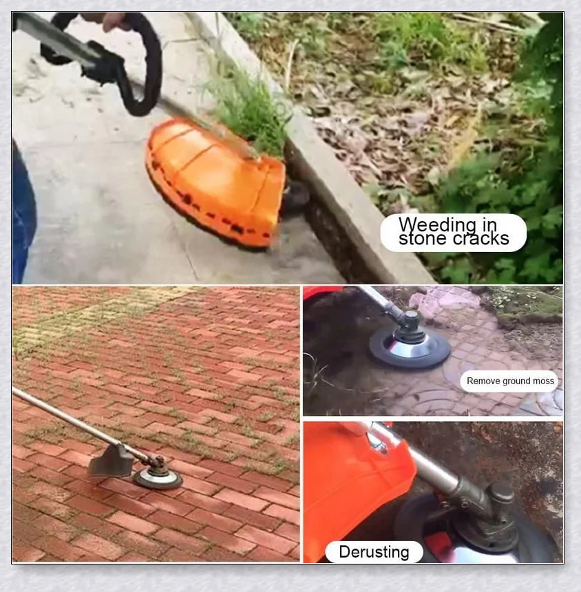 Pavement Grass Trimmer - A heavy-duty, stainless steel tool designed to efficiently tackle tough grass, moss, and brush on hard Kiwi surfaces like concrete and asphalt.