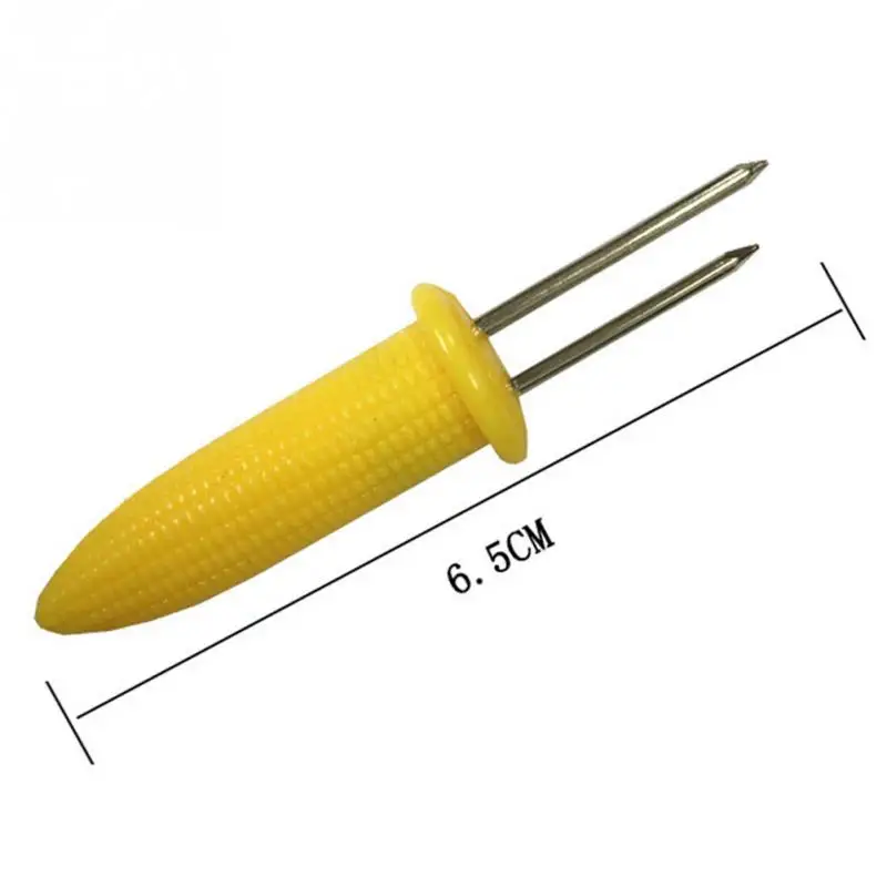 Premium stainless steel corn holders in vibrant yellow colour, perfect for outdoor BBQs and gatherings in New Zealand