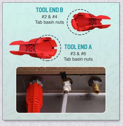 The Plumber's Sink Wrench - a versatile, high-quality tool designed for easy access to tight spaces in plumbing installations and repairs.