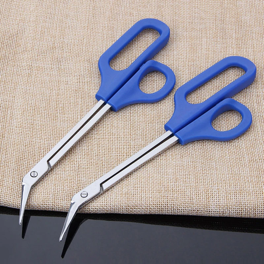 Ergonomic toenail scissors with long handle for comfortable, precise nail trimming