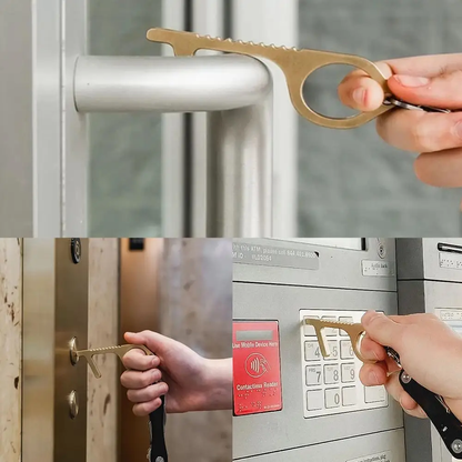 SafeHands - A hygienic, touch-free keychain tool for opening doors, pressing buttons, and interacting with shared surfaces without direct contact.