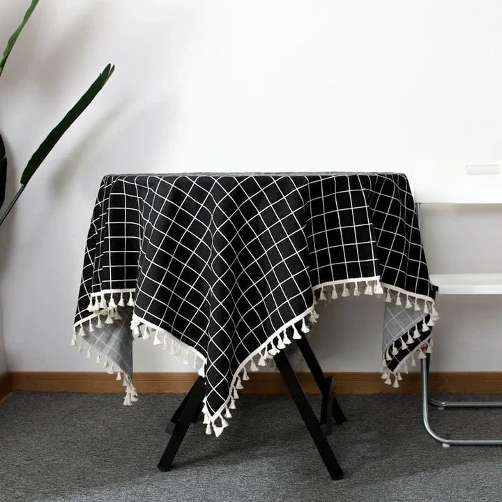 A stylish Nordic-inspired cotton tablecloth in various sizes, suitable for Kiwi homes and dining experiences.