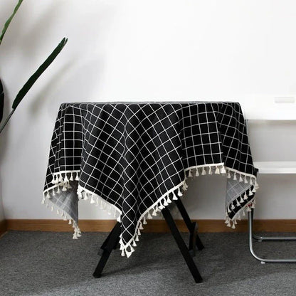 A stylish Nordic-inspired cotton tablecloth in various sizes, suitable for Kiwi homes and dining experiences.
