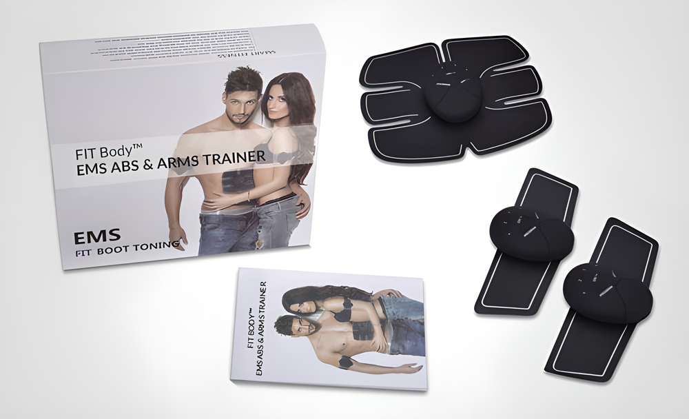 FITBody EMS Abs and Arms Trainer - Portable, Adjustable Muscle Stimulation Device for Toning and Fitness Anywhere