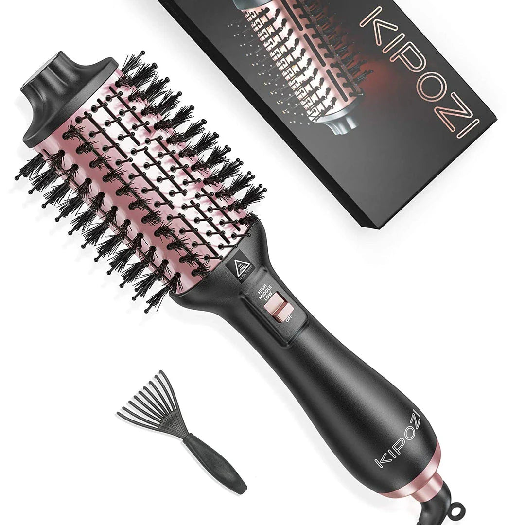 4-in-1 Hot Air Styling Brush with Oval Design for Voluminous Curls and Reduced Frizz