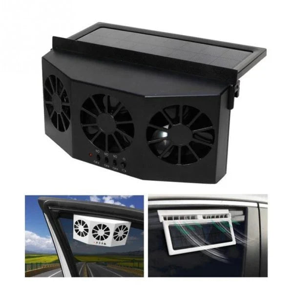 Eco-friendly car solar vent with 3 powerful fans for efficient air circulation and cooling in your vehicle