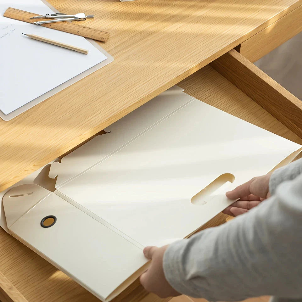 Foldable desktop bookcase and file organiser for tidy Kiwi workspaces