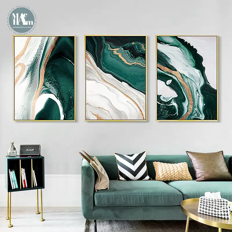 Teal canvas art painting with calming hues that promote mental and spiritual balance