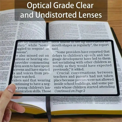 Ultra-Thin 3X Magnifying Reading Aid Sheet for Kiwi Seniors with Portab