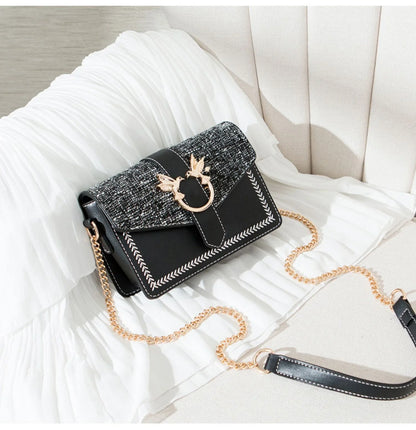 Elegant ladies chain shoulder bag made of premium artificial leather with a fashionable chain strap, perfect for Kiwi women.