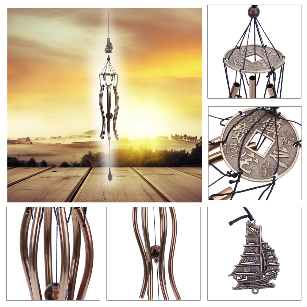 Antique-inspired aluminum wind chimes with a rustic design, producing a calming, melodic sound to enhance relaxation and mindfulness in your Kiwi home or outdoor space.