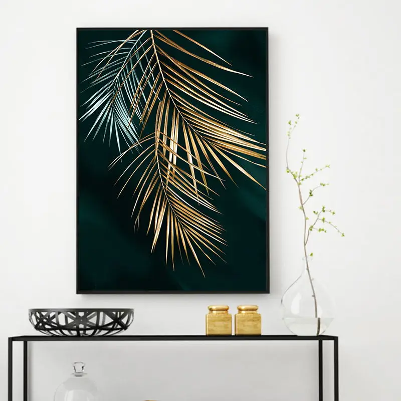 Captivating abstract canvas with golden leaves, perfect for adding nature-inspired elegance to your home decor