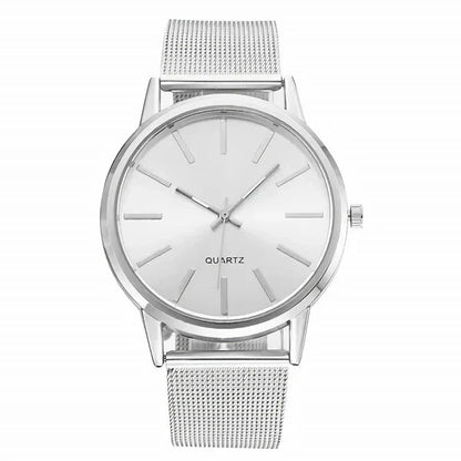 Elegant minimalist quartz business watch with a sleek silver design, suitable for professional Kiwi women